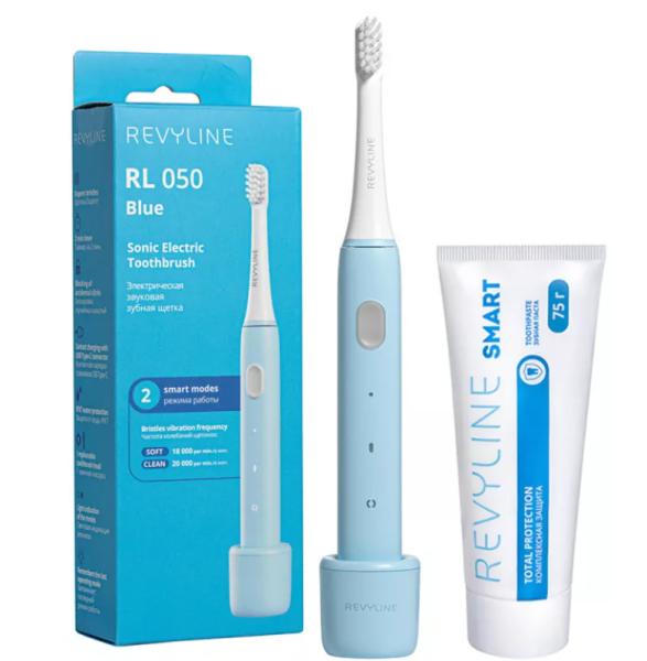 Комплект из звуковой щетки Revyline RL 050 Blue и зубной пасты Smart с доставкой в Красноярске