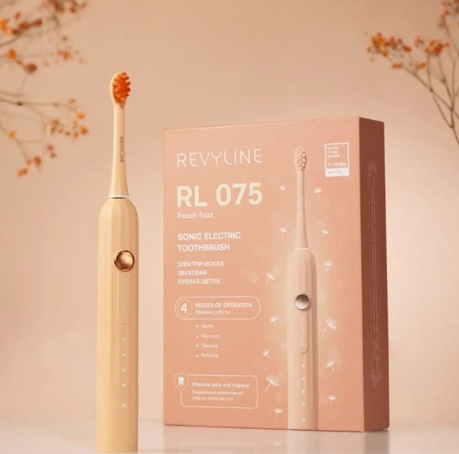 Новые звуковые зубные щетки Revyline RL 075 в персиковом цвете появились в Новосибирске