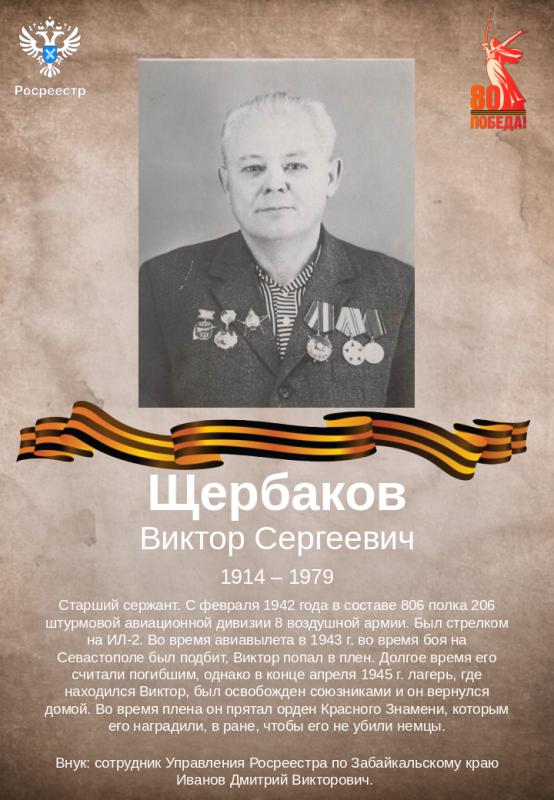 80 лет Великой Победе! Помним! Гордимся! Щербаков Виктор Сергеевич